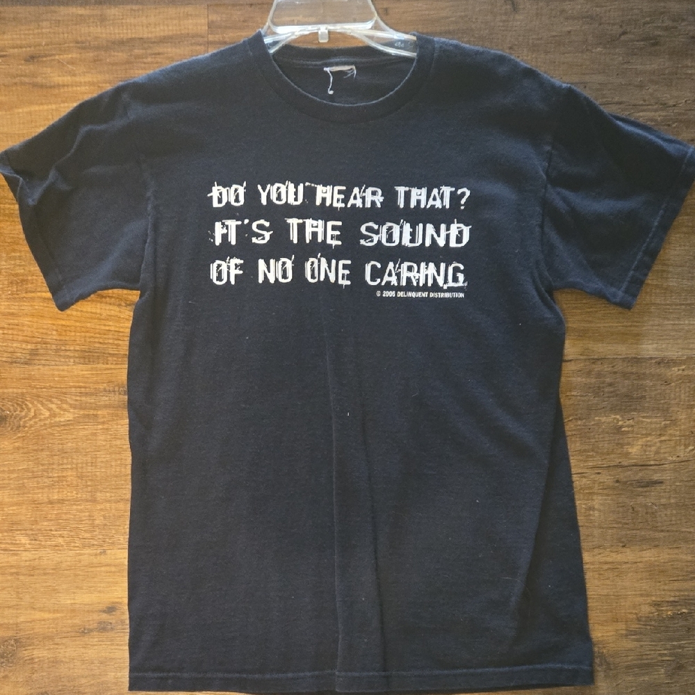 Hot Topic Black Graphic Tee with White Text